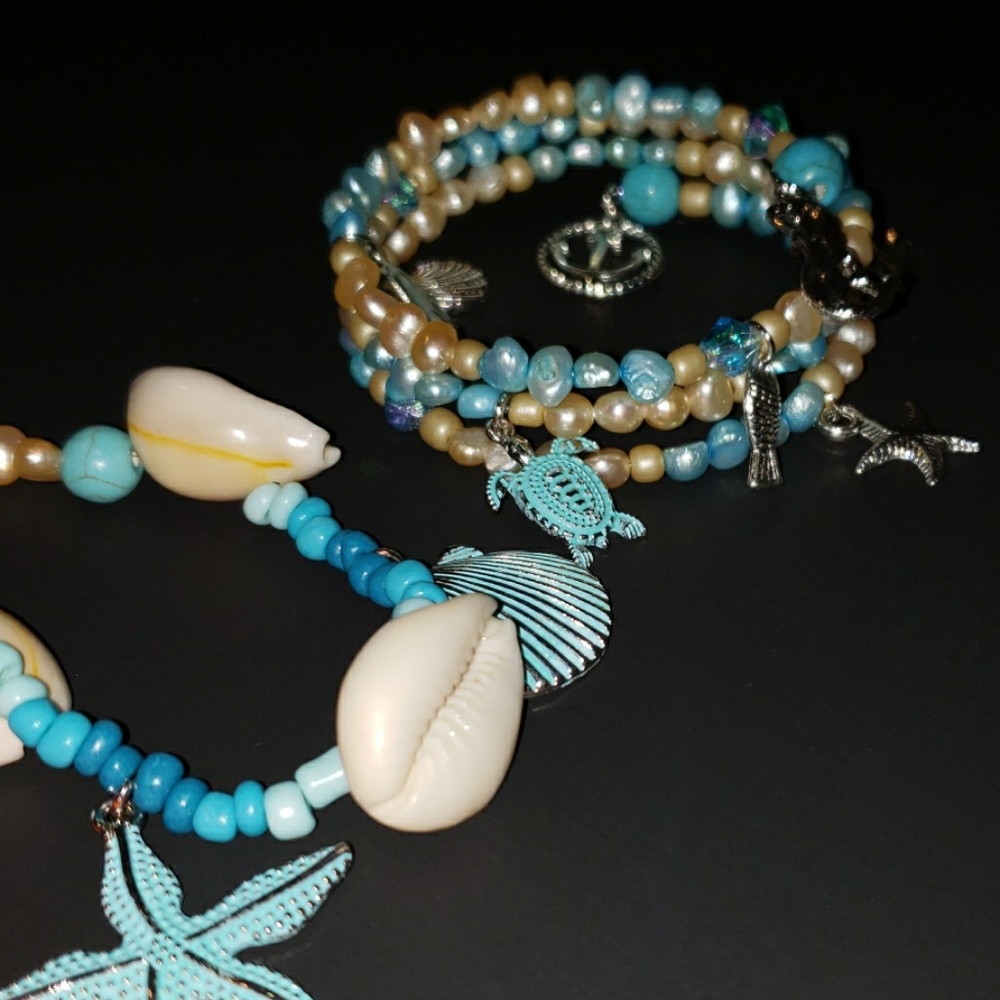 Take Me to the Sea Necklace Bracelet Earring set